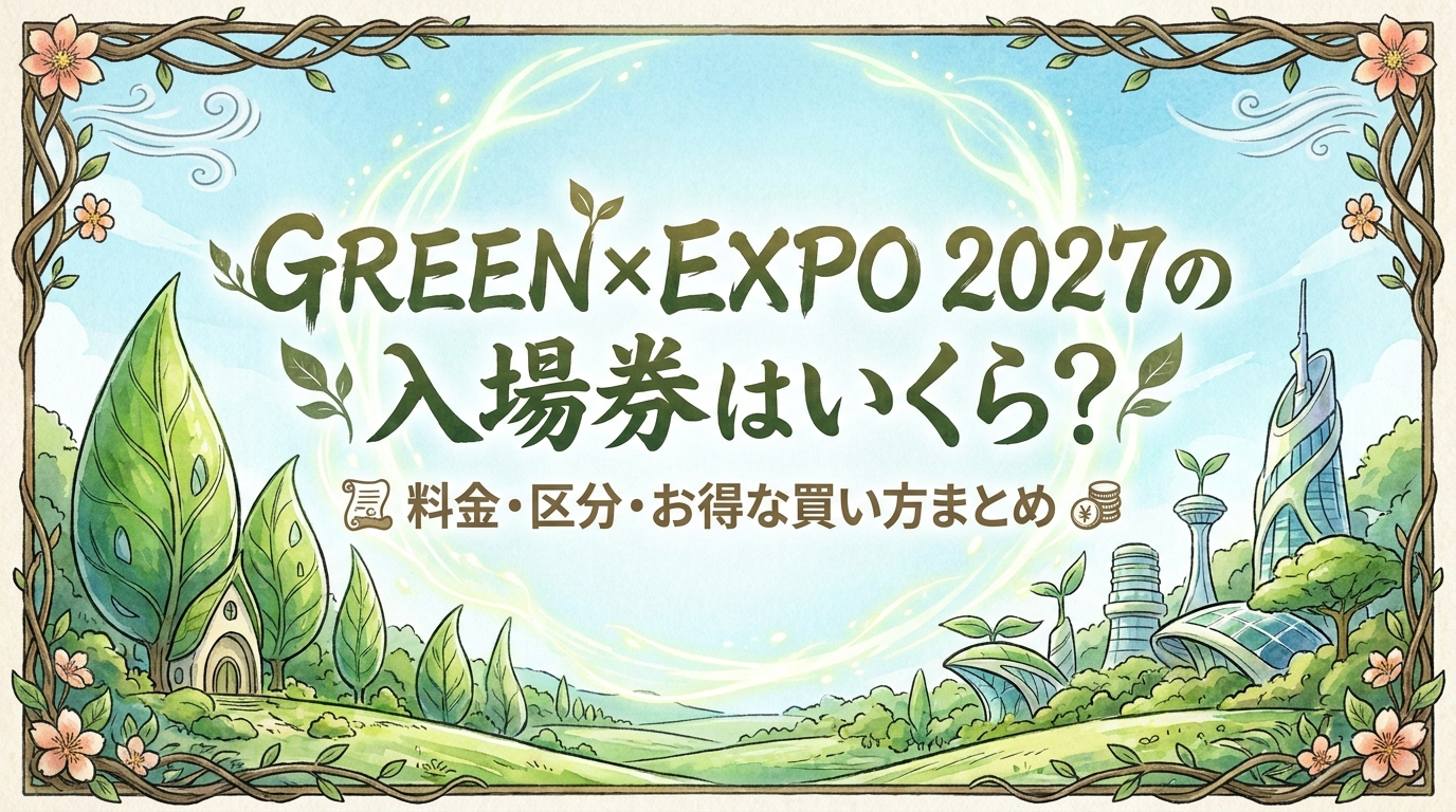 GREEN×EXPO 2027の入場券はいくら？料金・区分・お得な買い方まとめ