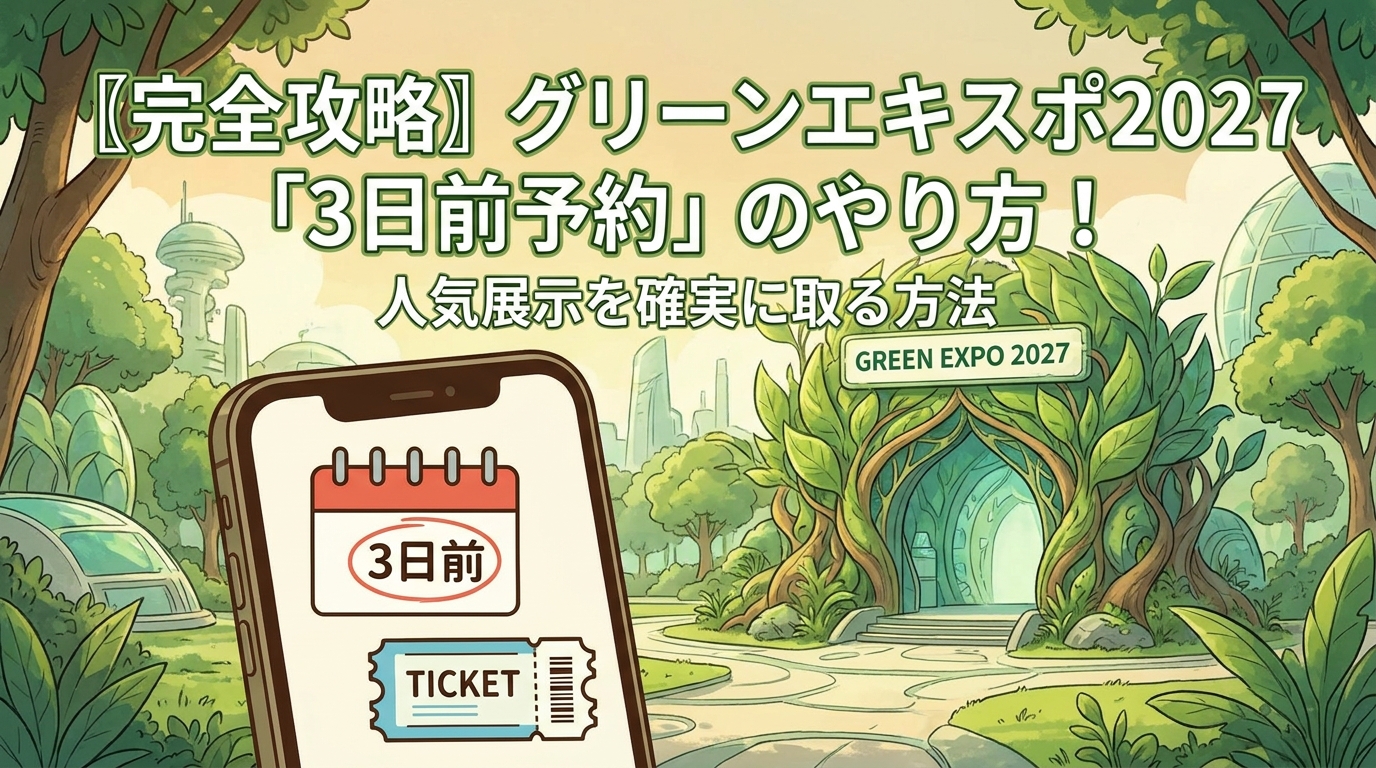 〖完全攻略〗グリーンエキスポ2027「3日前予約」のやり方！人気展示を確実に取る方法